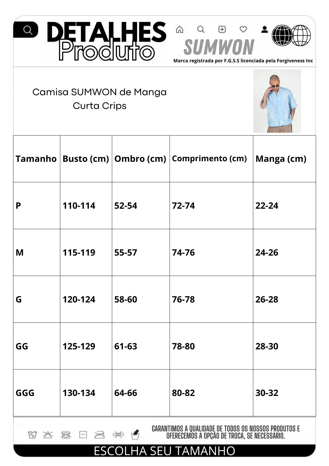 Camisa de Manga Curta Crips