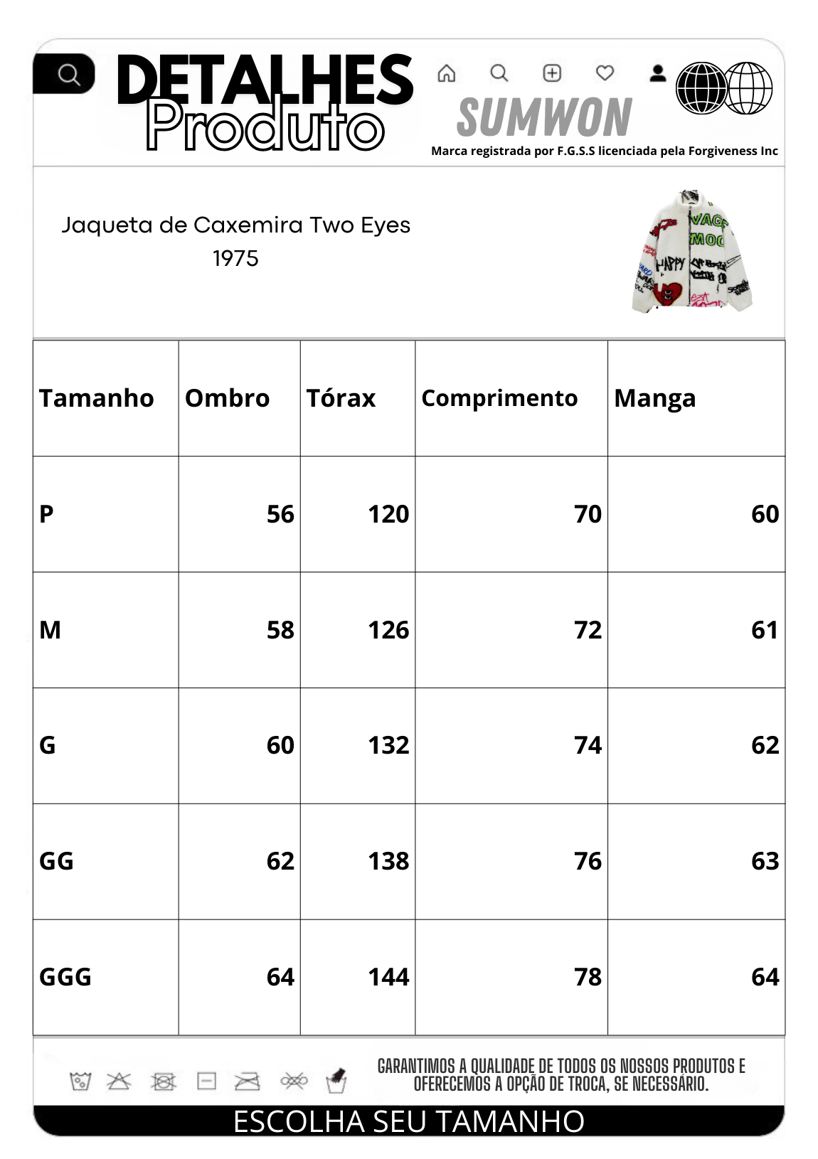 Jaqueta de Caxemira Two Eyes 1975