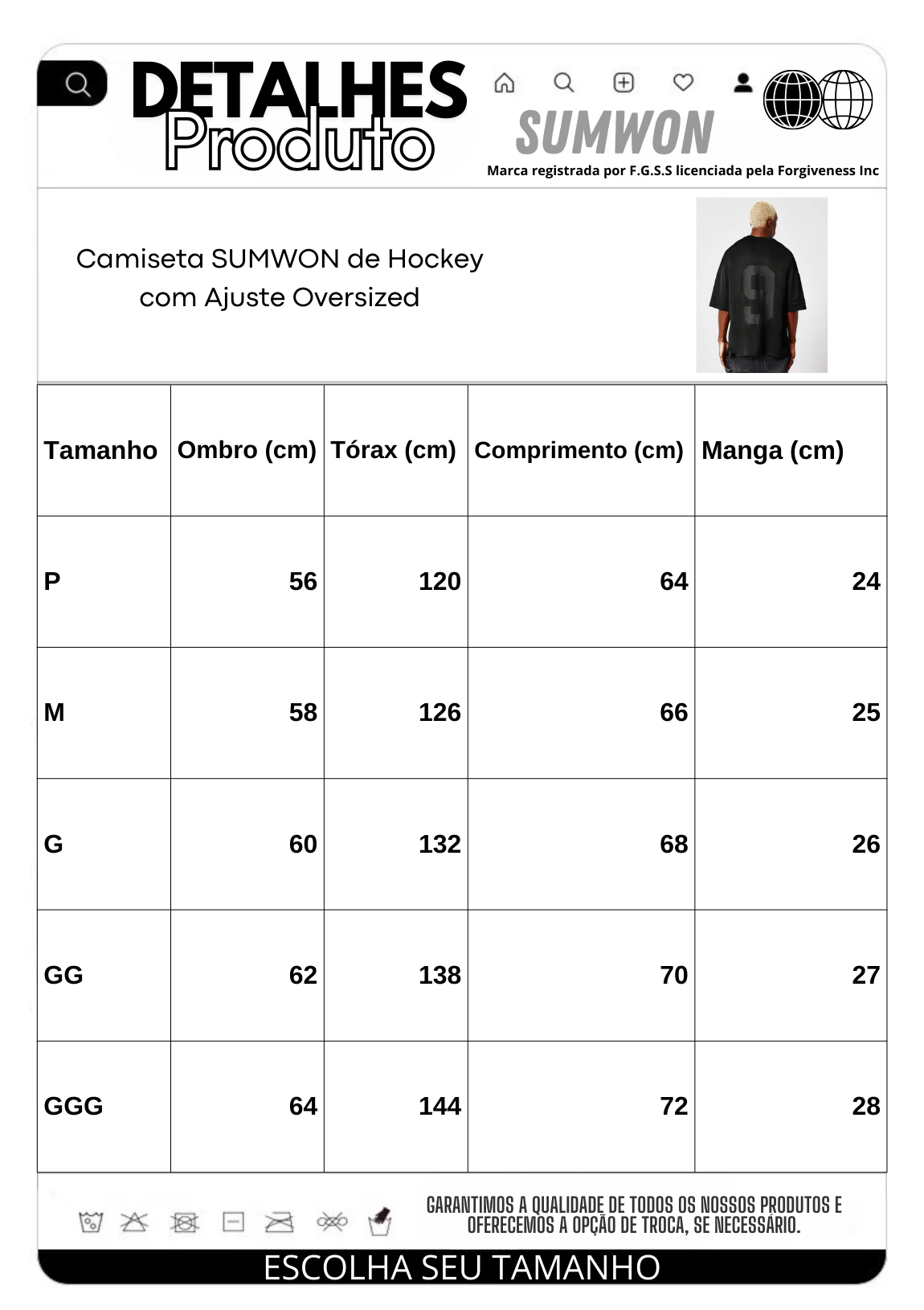 Camiseta de Hockey com Ajuste Oversized