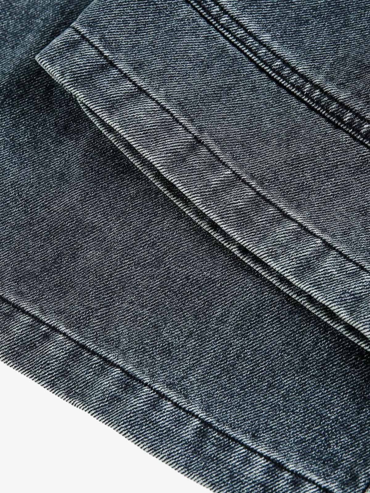 Washed Dirty Dyed Pleated Barrel Jeans