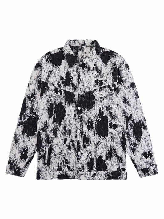 Jaqueta Black And White Contrast Floral