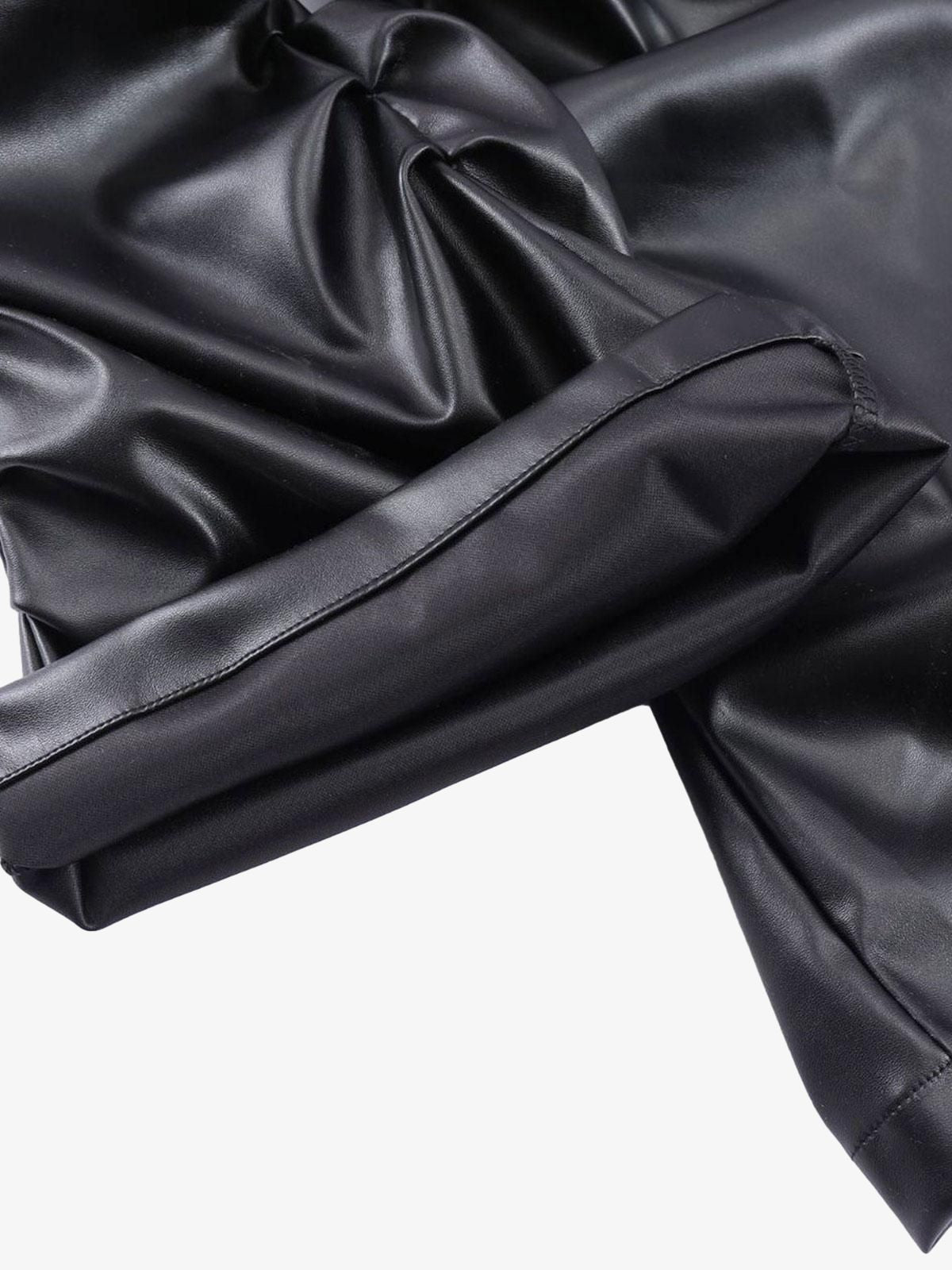 Thesupermade Punk Style Pleated Leather Pants - 2195