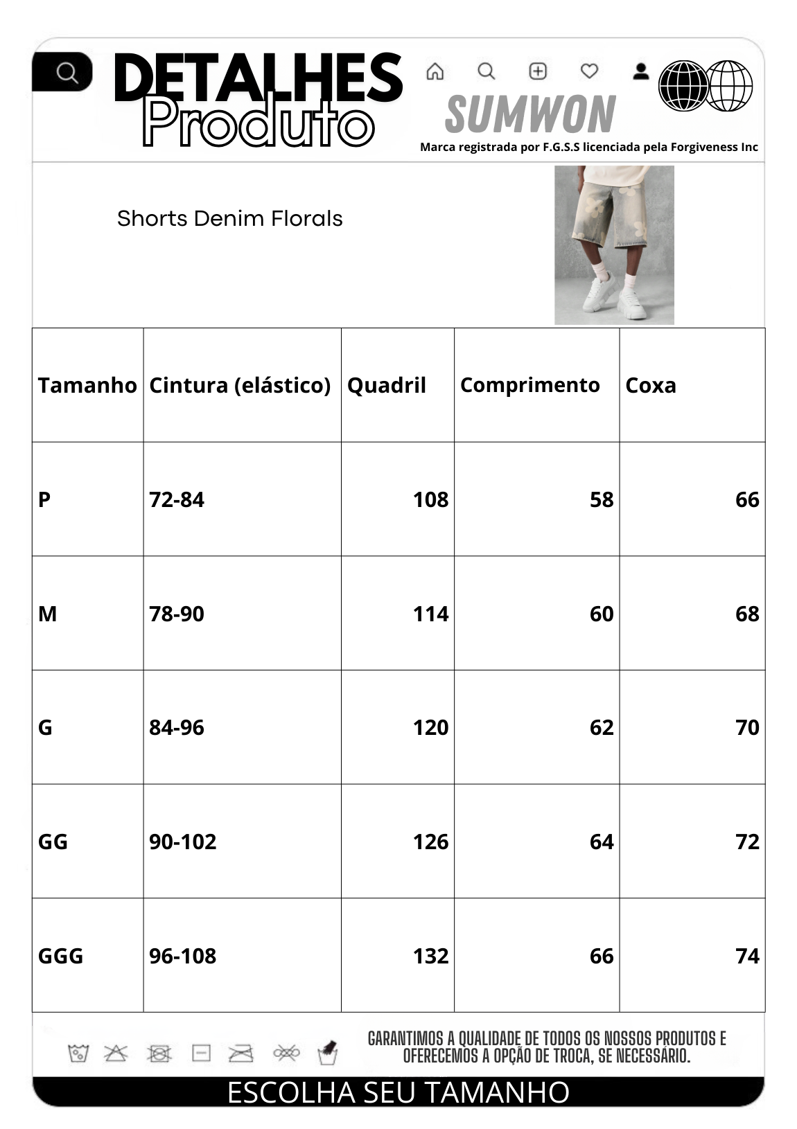 Shorts Denim Florals