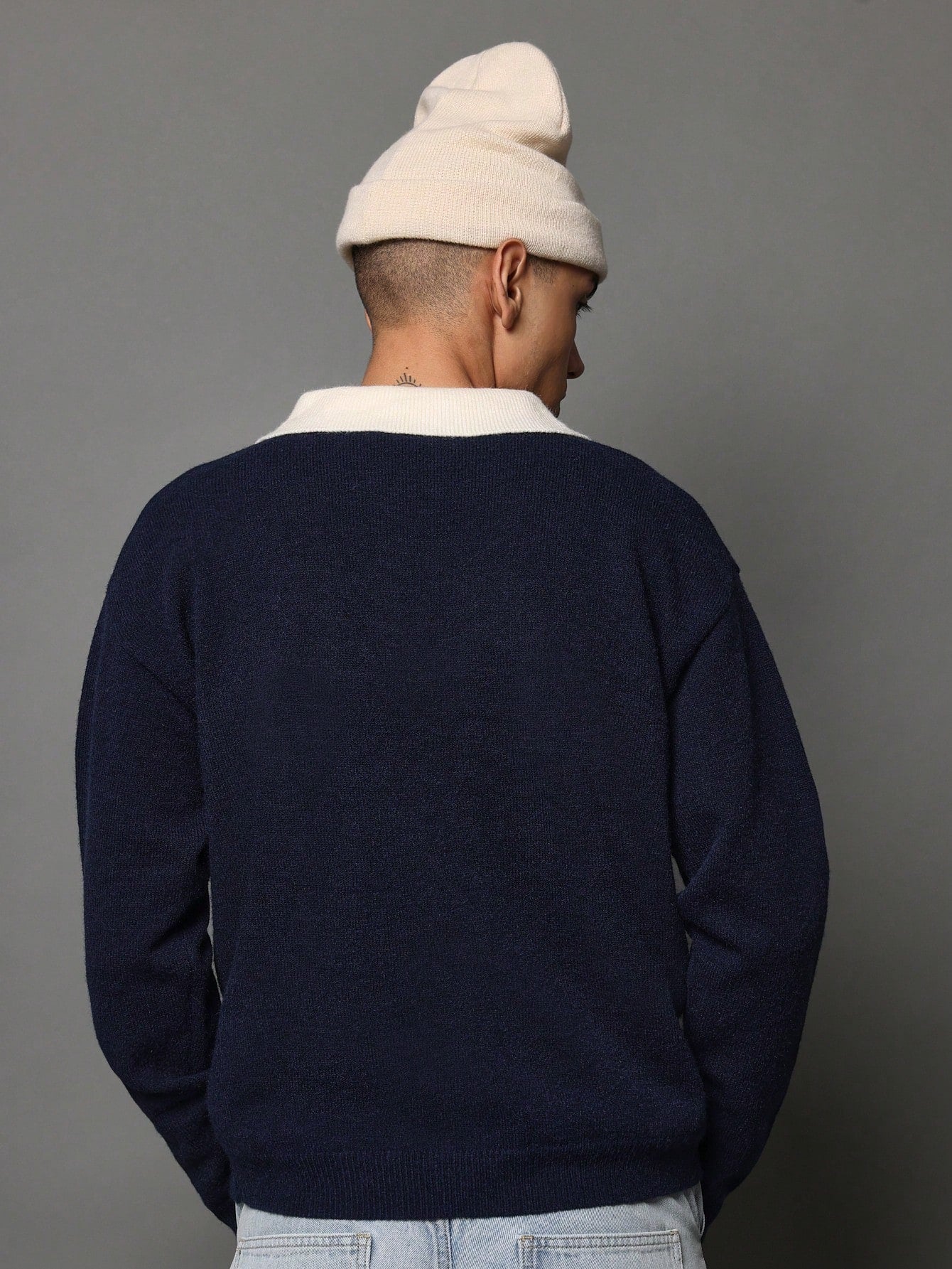 Suéter Polo de Malha Universitária