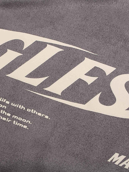 Jersey Deconstructed Contrast Color Stitching Print T-shirt - 2407