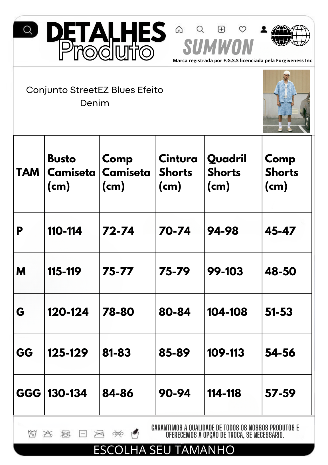 Conjunto StreetEZ Blues Efeito Denim