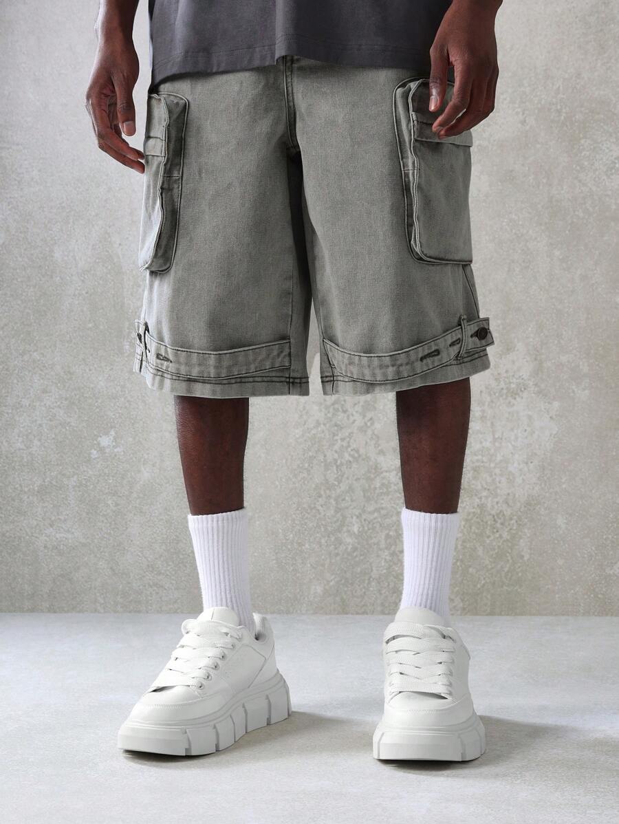 Shorts Cargo Tático Denim