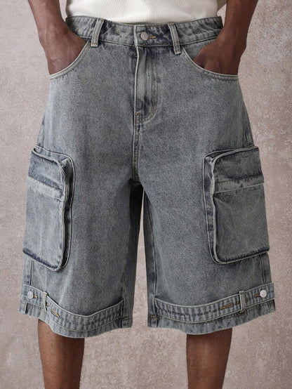 Shorts Cargo Tático Denim