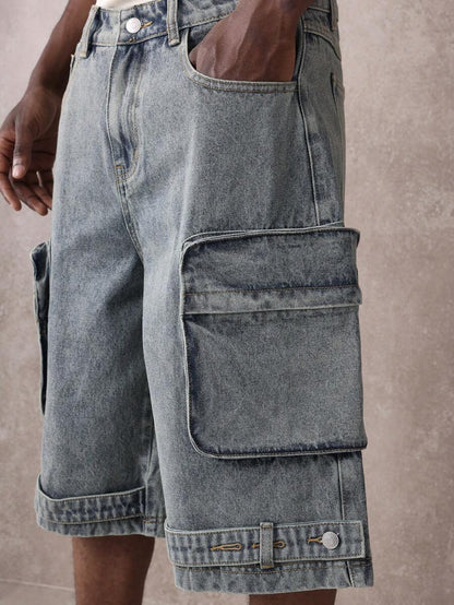 Shorts Cargo Tático Denim
