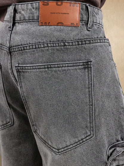 Shorts Cargo Tático Denim