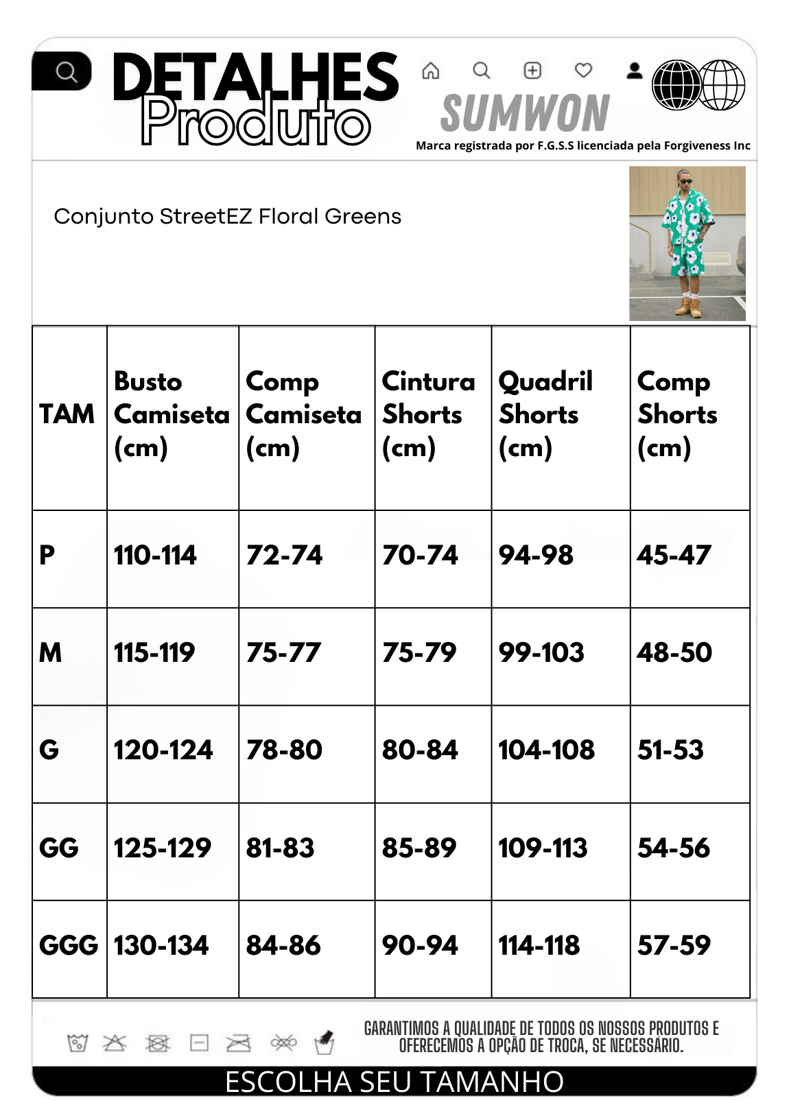 Conjunto StreetEZ Floral Greens