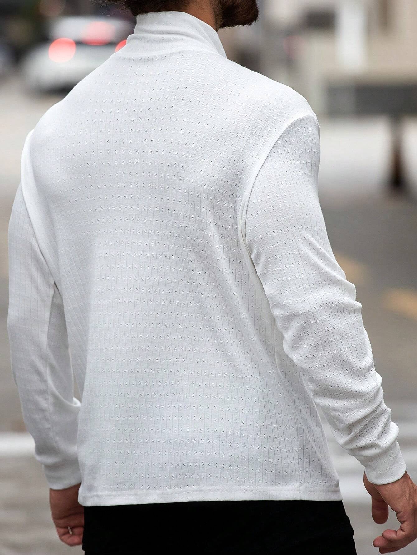 Camiseta CasualCool Masculina de Manga Longa com Gola Olímpica