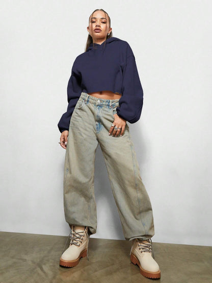 Moletom Oversized Cropped Loungewear