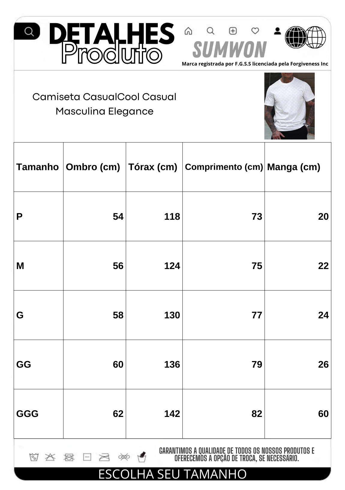 Camiseta CasualCool Casual Masculina Elegance