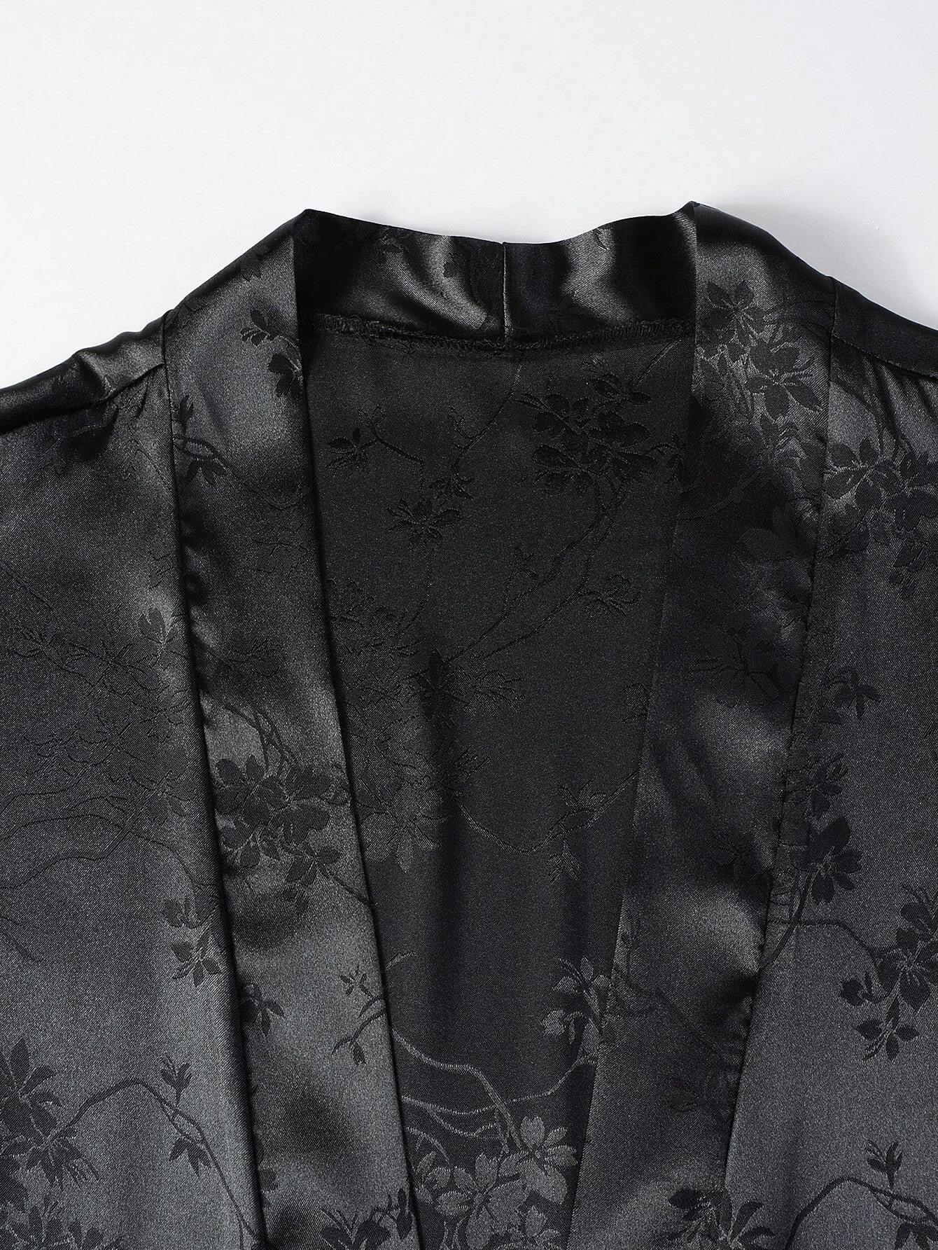 Conjunto Hypemode Camisa e Shorts Estampa Floral Jacquard