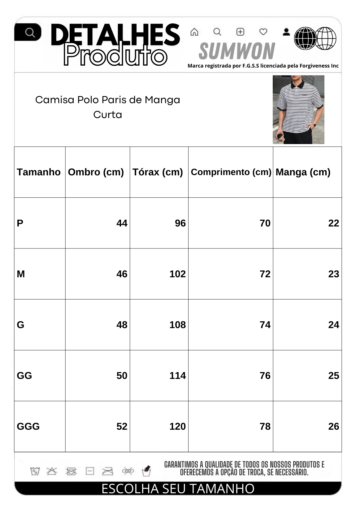 Camisa Polo Paris de Manga Curta