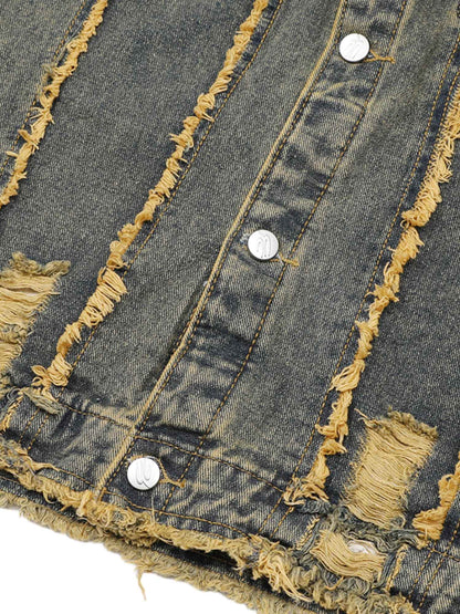 Jaqueta Raw Edge Distressed