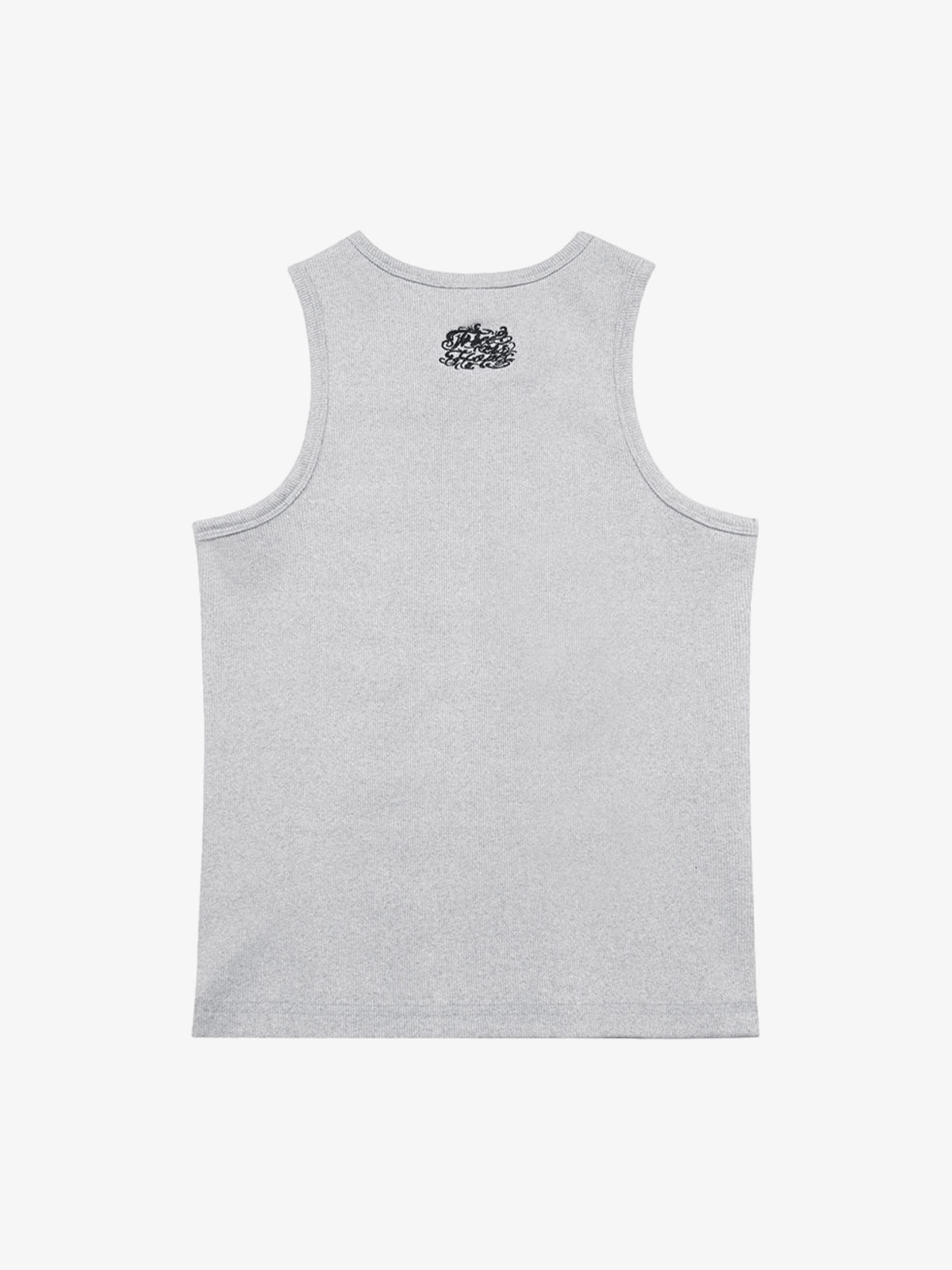 Gothic Lettering Embroidered Ribbed Vest