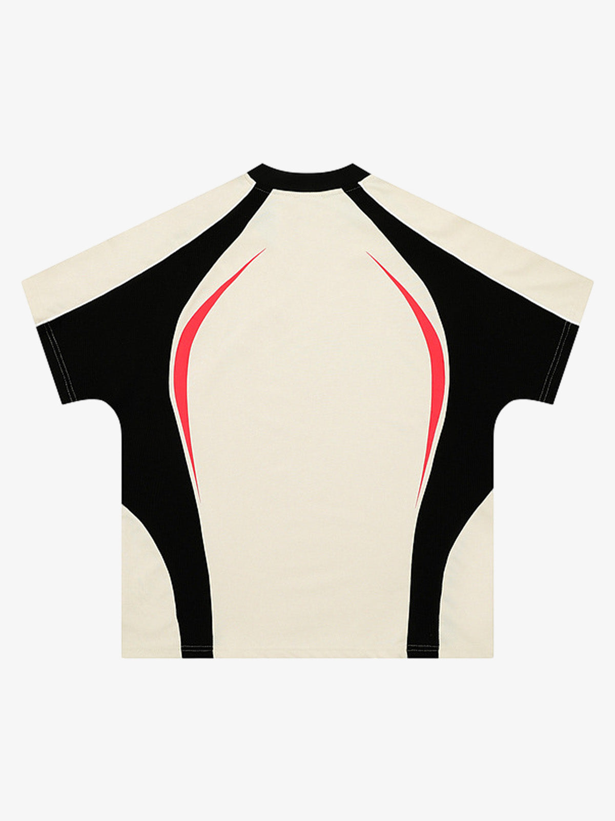 Contrast Color Stitching V-neck Short-sleeved T-shirt