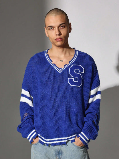 Suéter SMWN folgado com ombros caídos decote em V