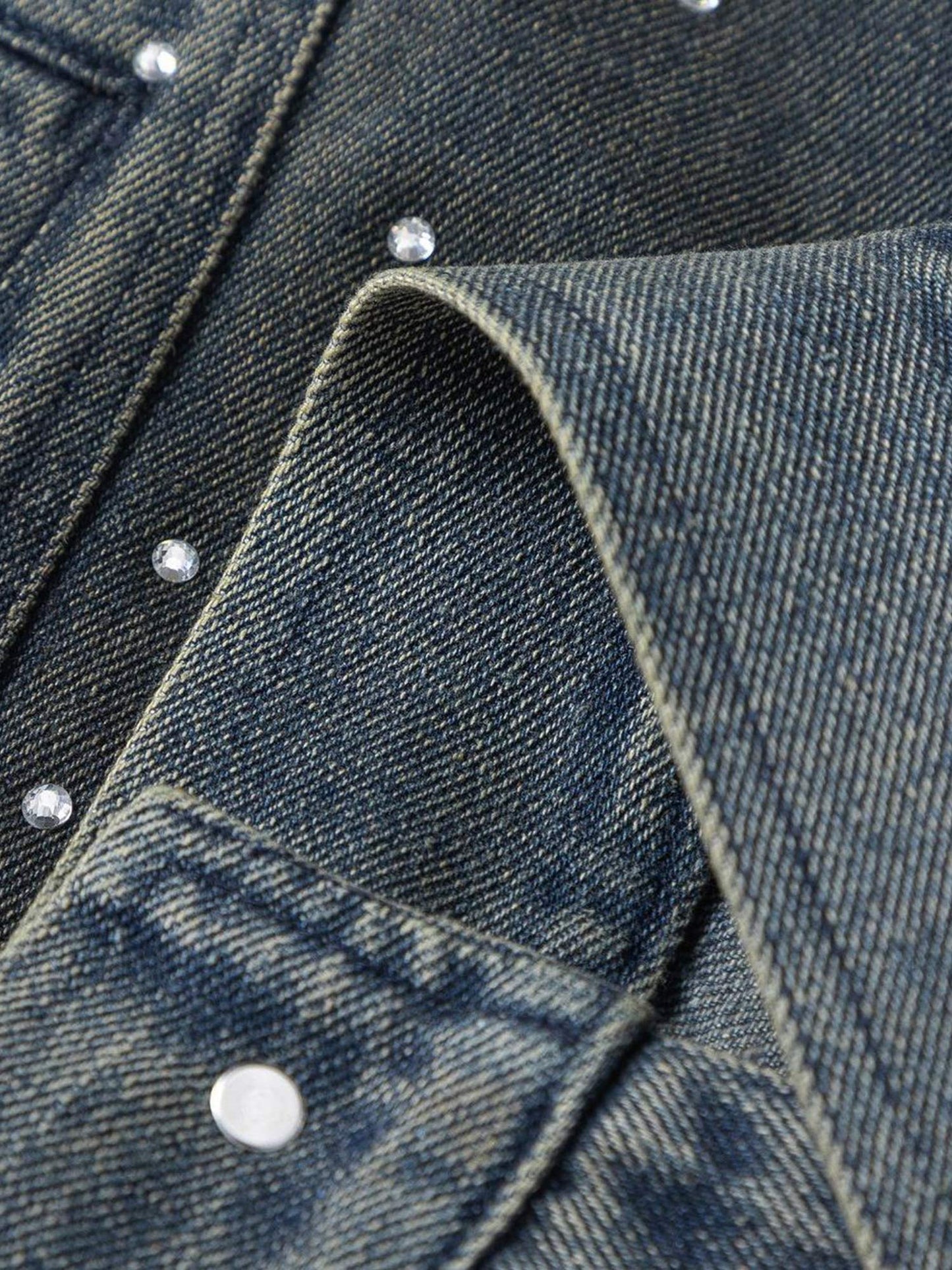 Jaqueta  Beaded Washed Denim