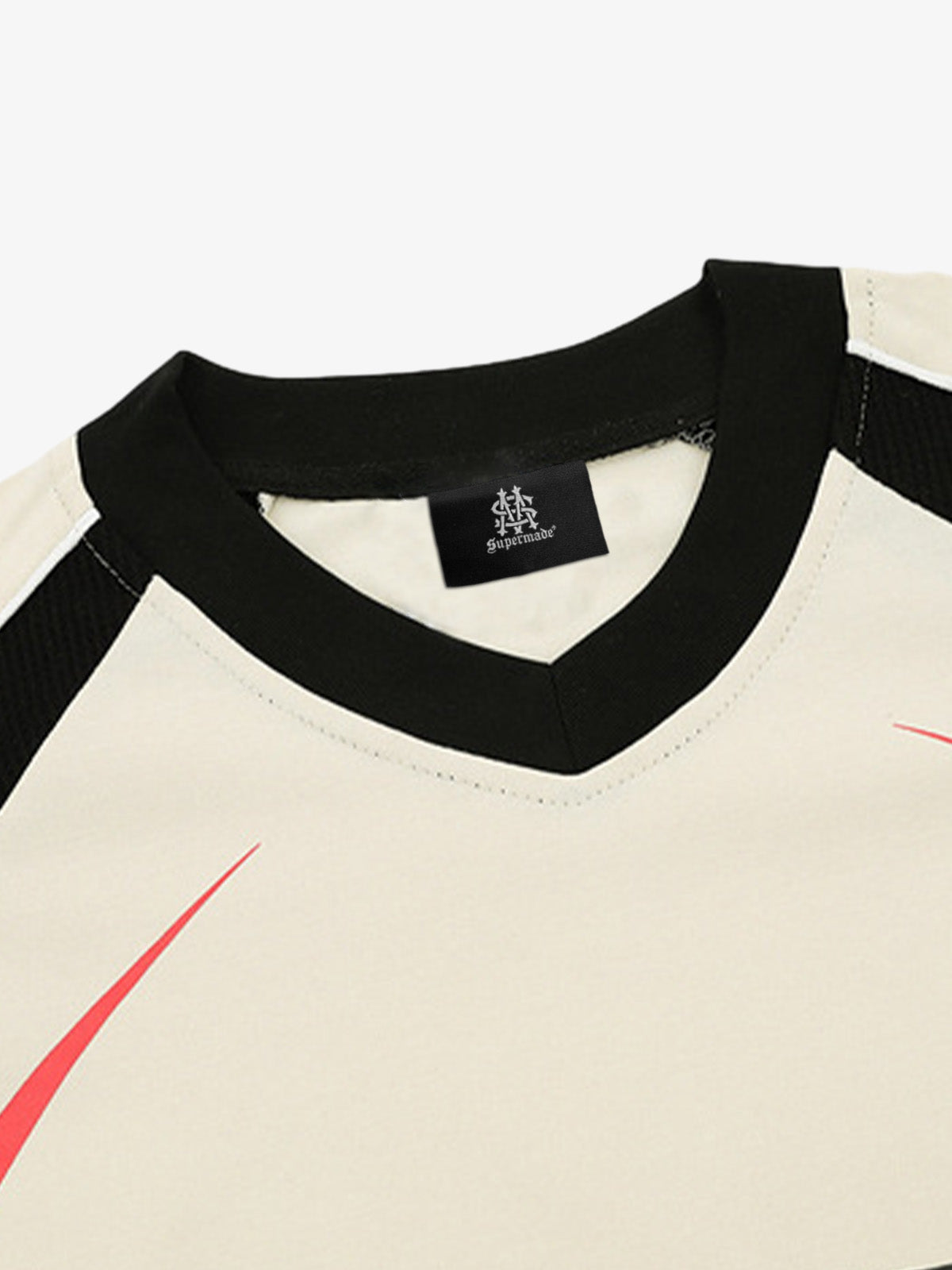 Contrast Color Stitching V-neck Short-sleeved T-shirt