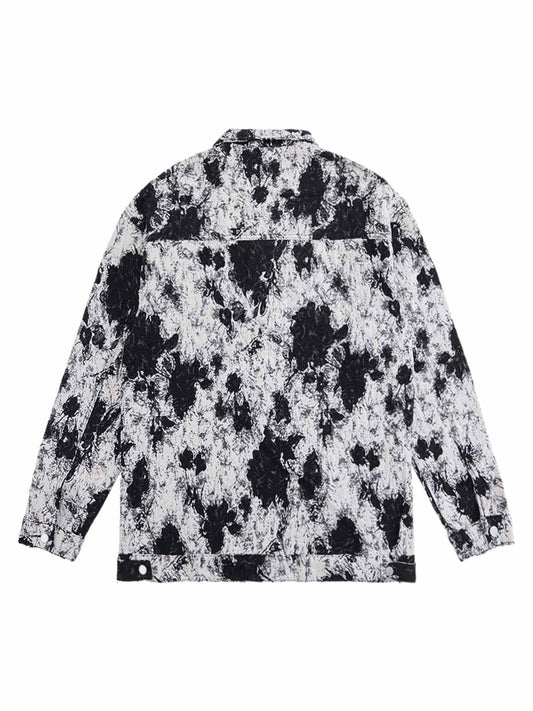 Jaqueta Black And White Contrast Floral