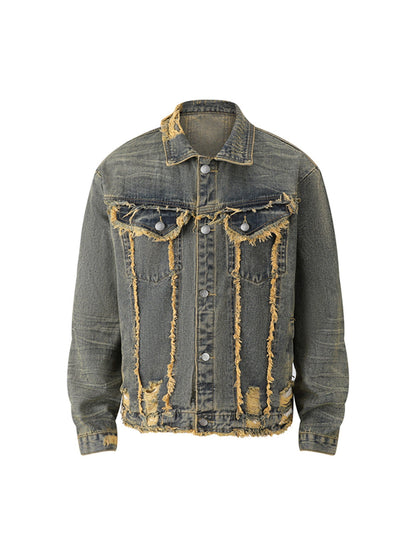 Jaqueta Raw Edge Distressed
