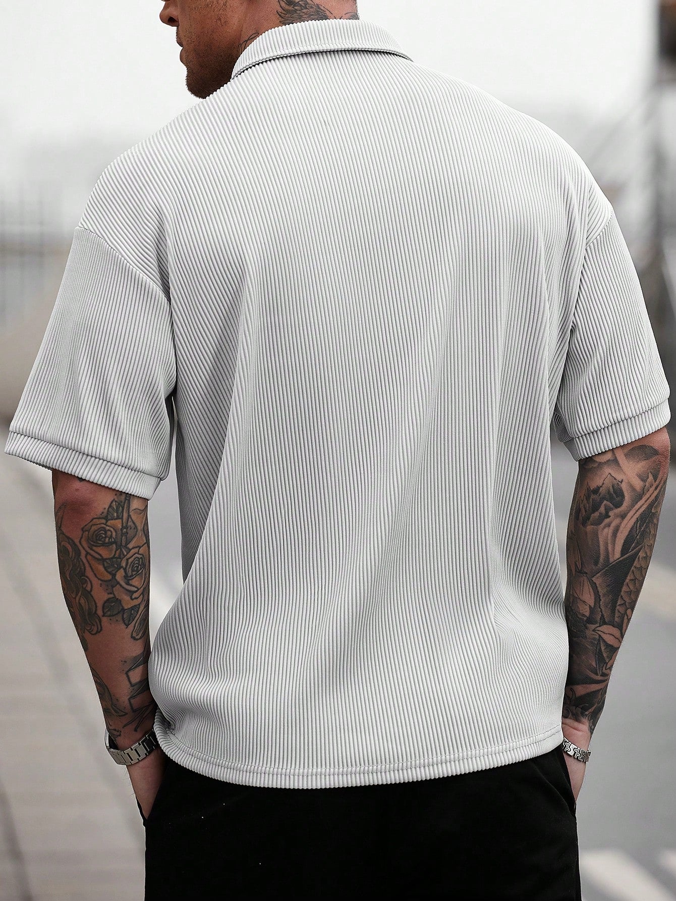 Camisa CasualCool Polo Curta de Abotoamento