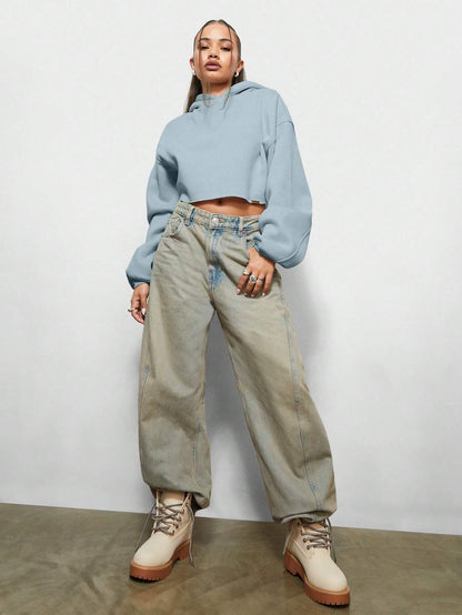 Moletom Oversized Cropped Loungewear
