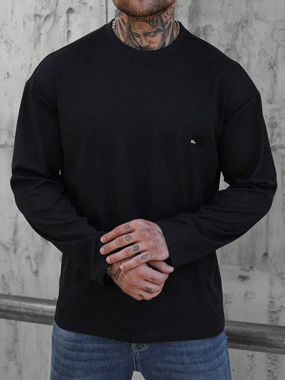 Camiseta CasualCool Black Retro Manga Longa