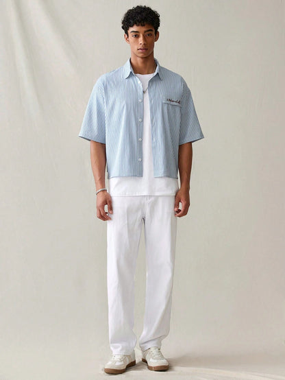 Camisa UrbanChill StreetEZ de manga curta listrada