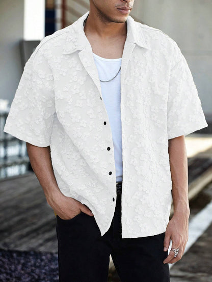 Camisa Floeyr de Manga Curta Jacquard