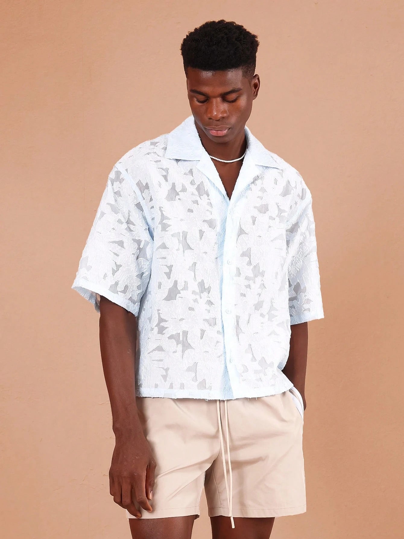 Camisa Jacquard de Renda