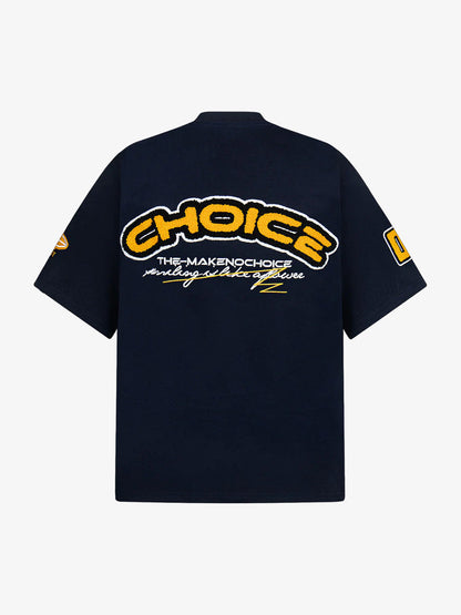 Retro Motorcycle Style Heavy Patch Embroidered T-shirt