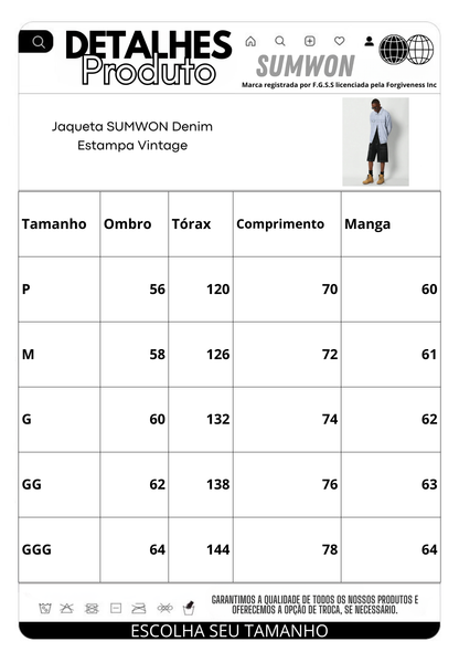 Jaqueta Denim Estampa Vintage