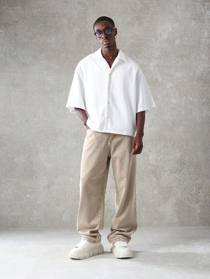 Camisa com Colarinho Revere Estilo Boxy