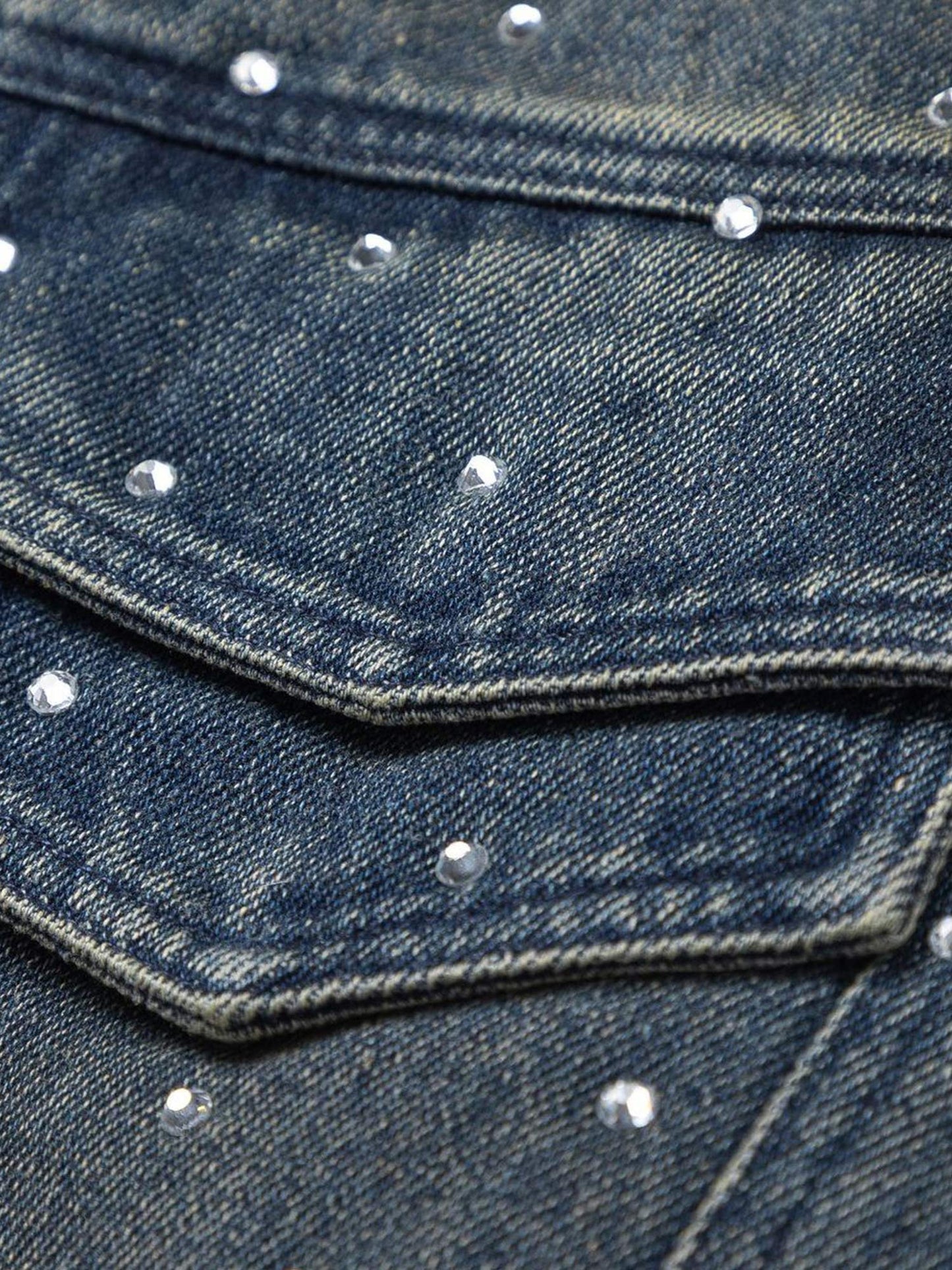 Jaqueta  Beaded Washed Denim