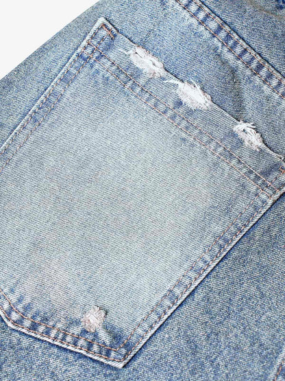 Thesupermade High Street Washed Distressed Denim Shorts - 2100