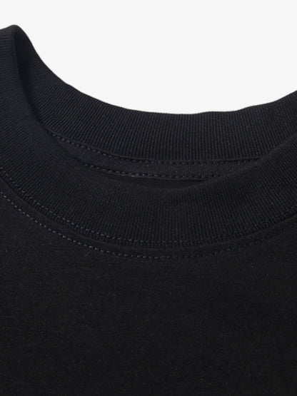 Detachable Badge Hooded Plaid Cape T-shirt