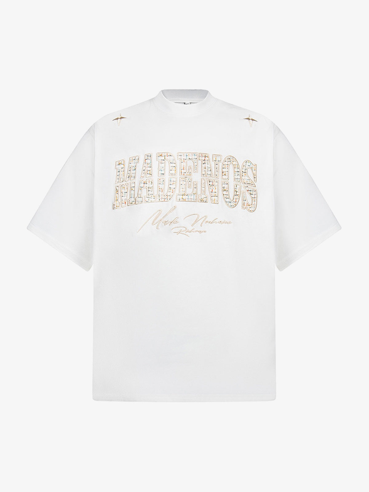 Vintage Patchwork Embroidered Letter T-shirt