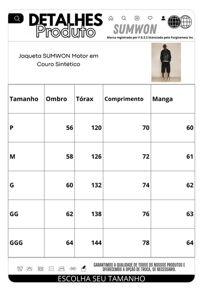 Jaqueta Motor em Couro Sintético