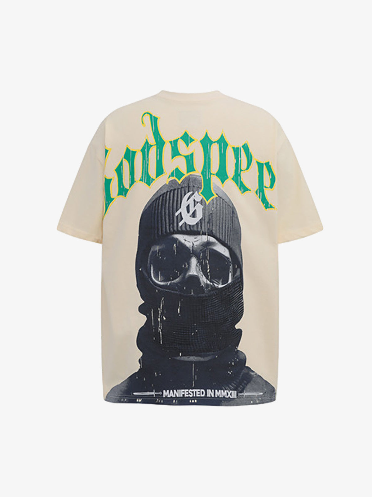 Mask Skull West Coast Hip-Hop Print T-shirt