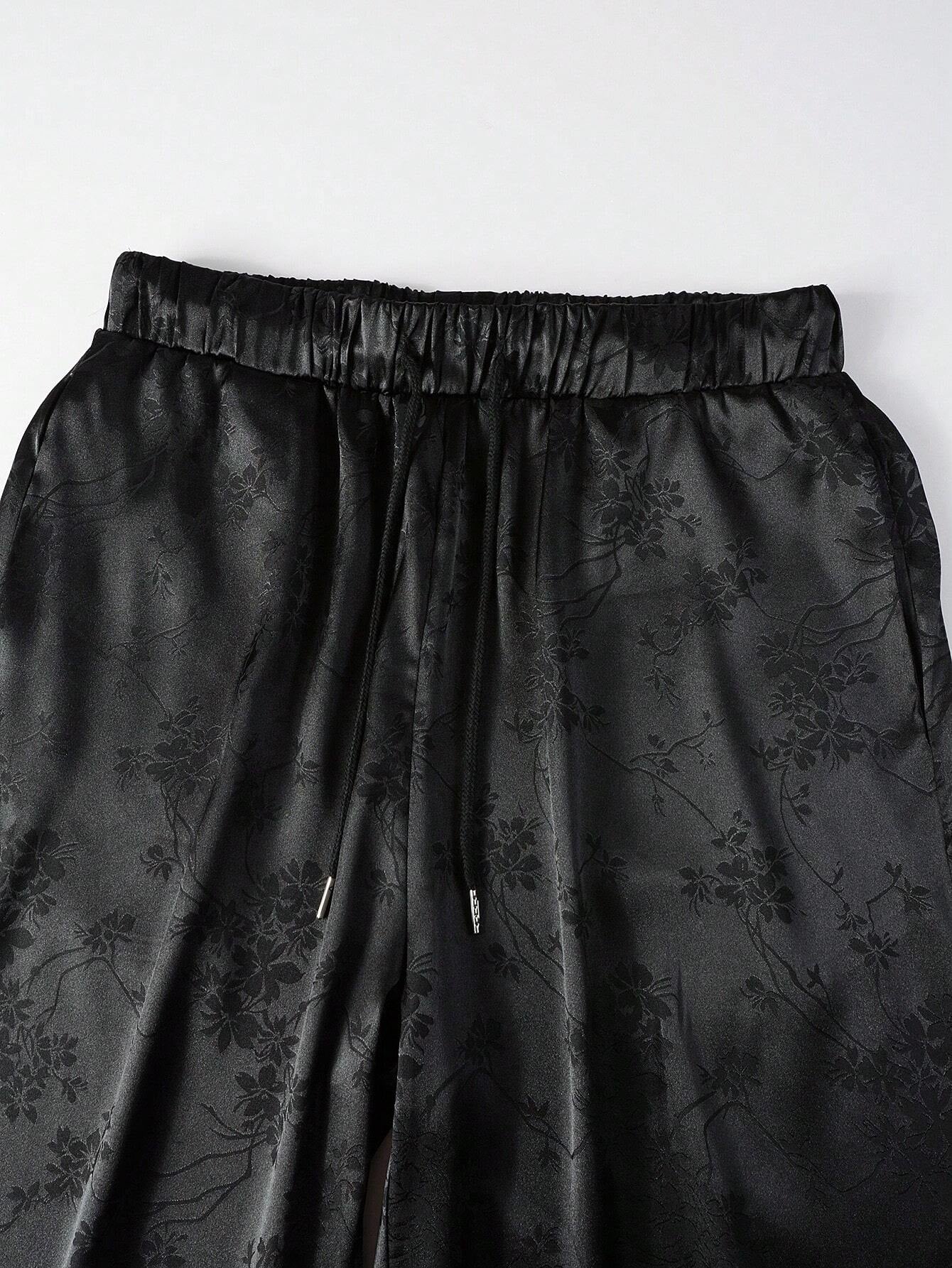 Conjunto Hypemode Camisa e Shorts Estampa Floral Jacquard