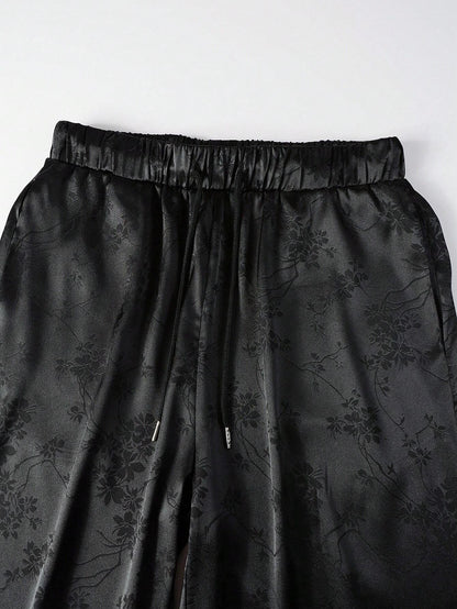 Conjunto Hypemode Camisa e Shorts Estampa Floral Jacquard