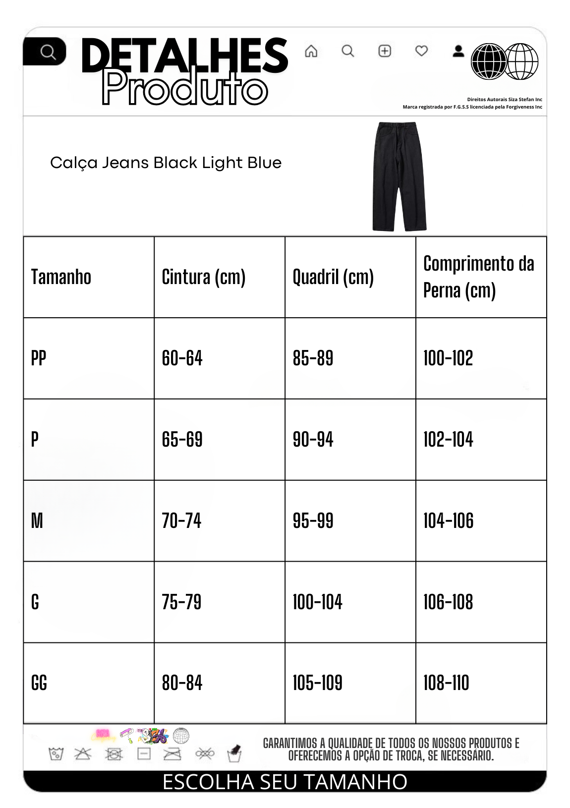 Calça Jeans Black Light Blue