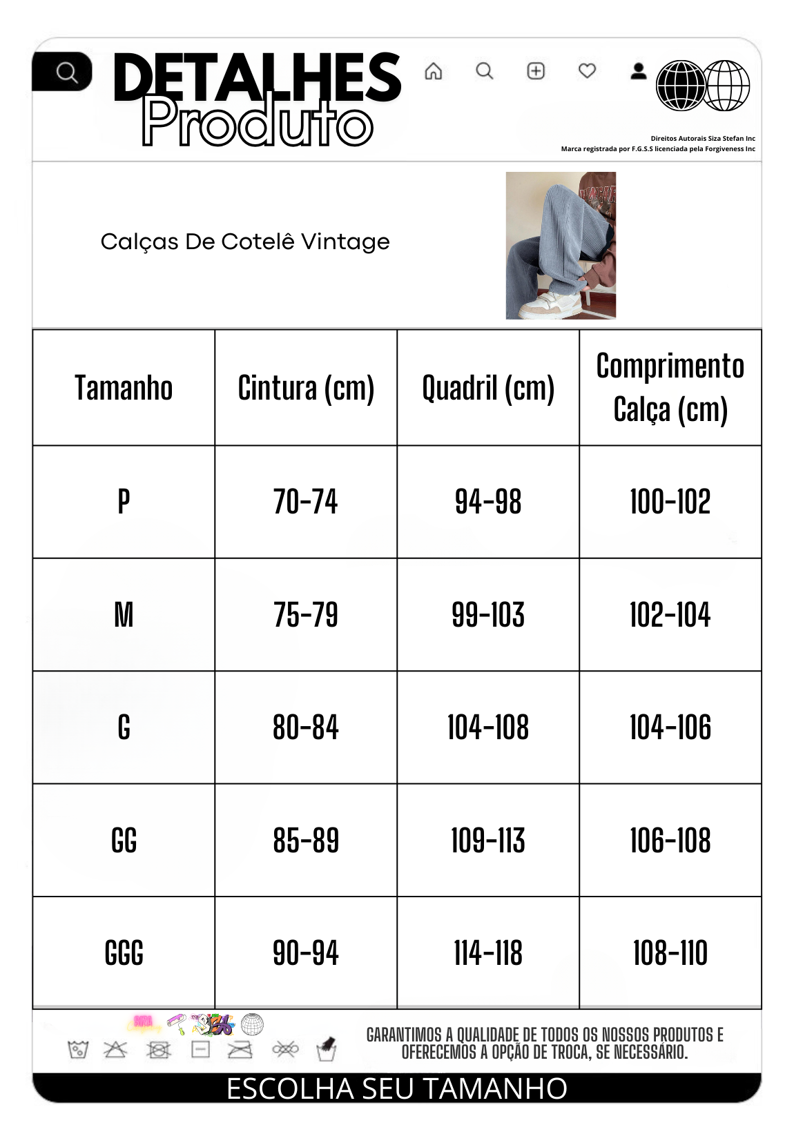 Calças De Cotelê Vintage