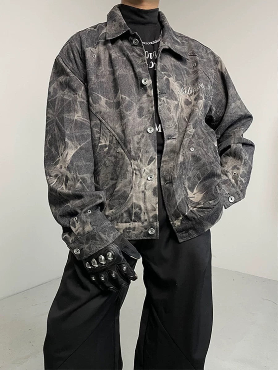 Jaqueta Vintage Letter Embroidered