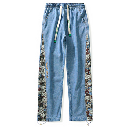 Calça Jeans Ursos Bordados