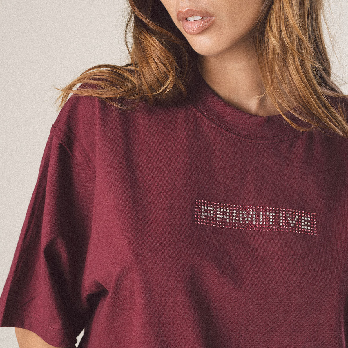 BOXED RHINESTONE OVERSIZED TEE